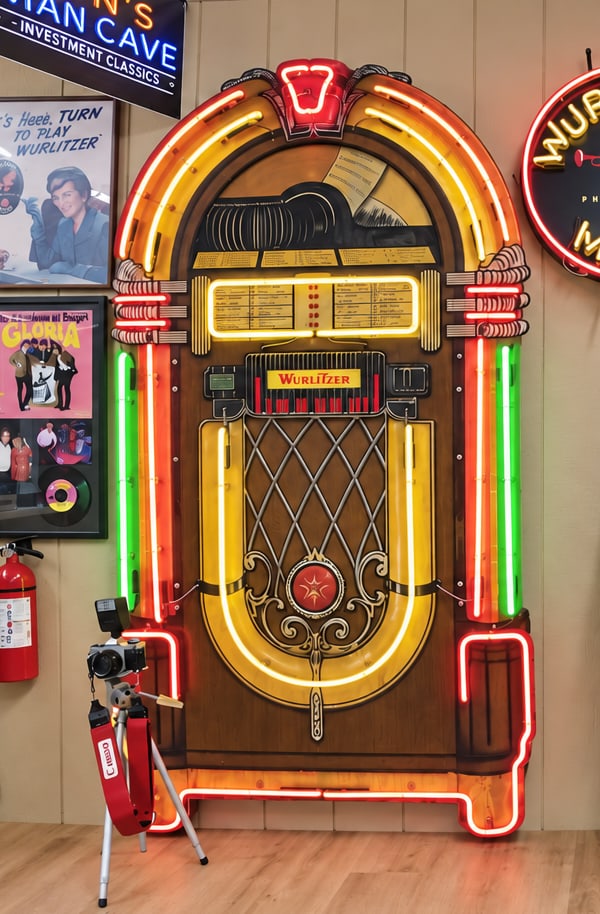 WURLITZER ONE-OF-A-KIND C.1950 GIANT 7-FOOT JUKEBOX NEON SIGN ORIGINAL NEON (1 of 6)