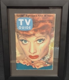 LUCILLE BALL "I LOVE LUCY" SIGNED AUTHENTICATED TV GUIDE JANUARY 12, 1957 - Professionally Framed (1 of 4)