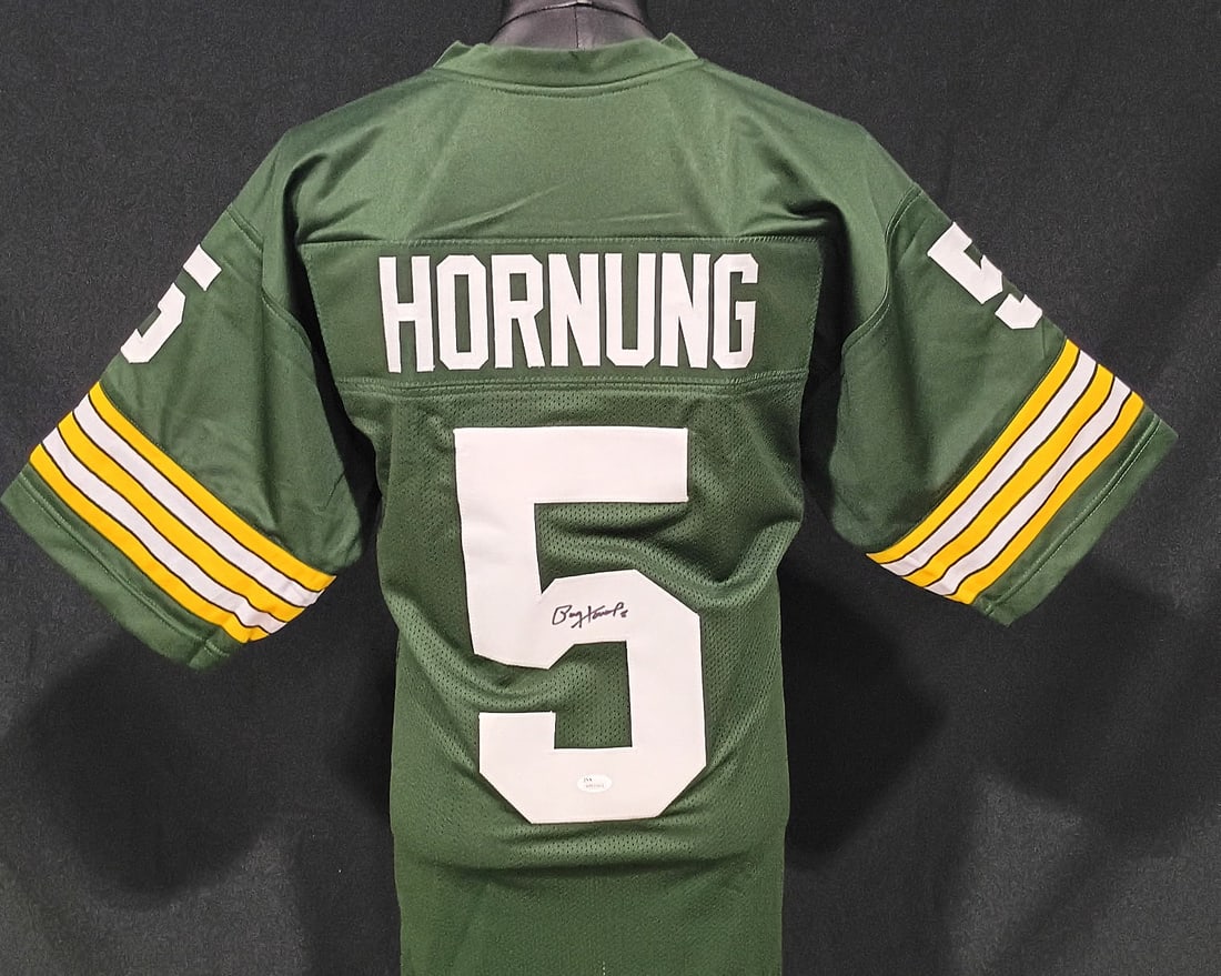 PAUL HORNUNG JSA AUTHENTICATED SIGNED JERSEY: PAUL HORNUNG JSA AUTHENTICATED SIGNED JERSEY Paul Hornung, nicknamed "The Golden Boy," was one of the most versatile players in football history and a key member of the Green Bay Packers dynasty