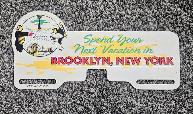1950'S BROOKLYN DODGERS VENDING TOP SIGN (1 of 2)