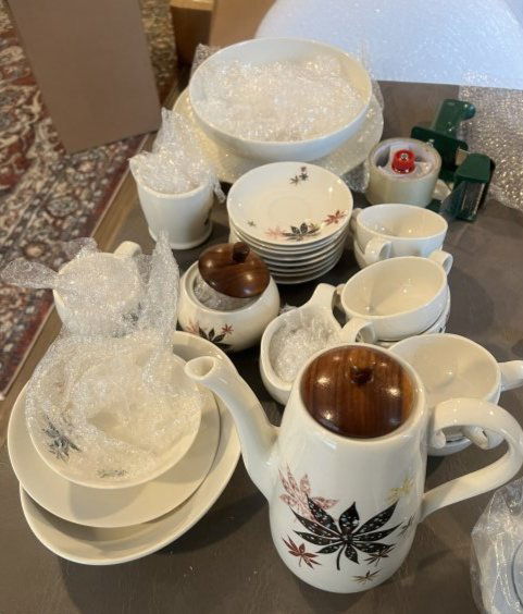 Shenango Peter Terris Calico Leaves complete set Service for 8 plus accessories (1 of 11)