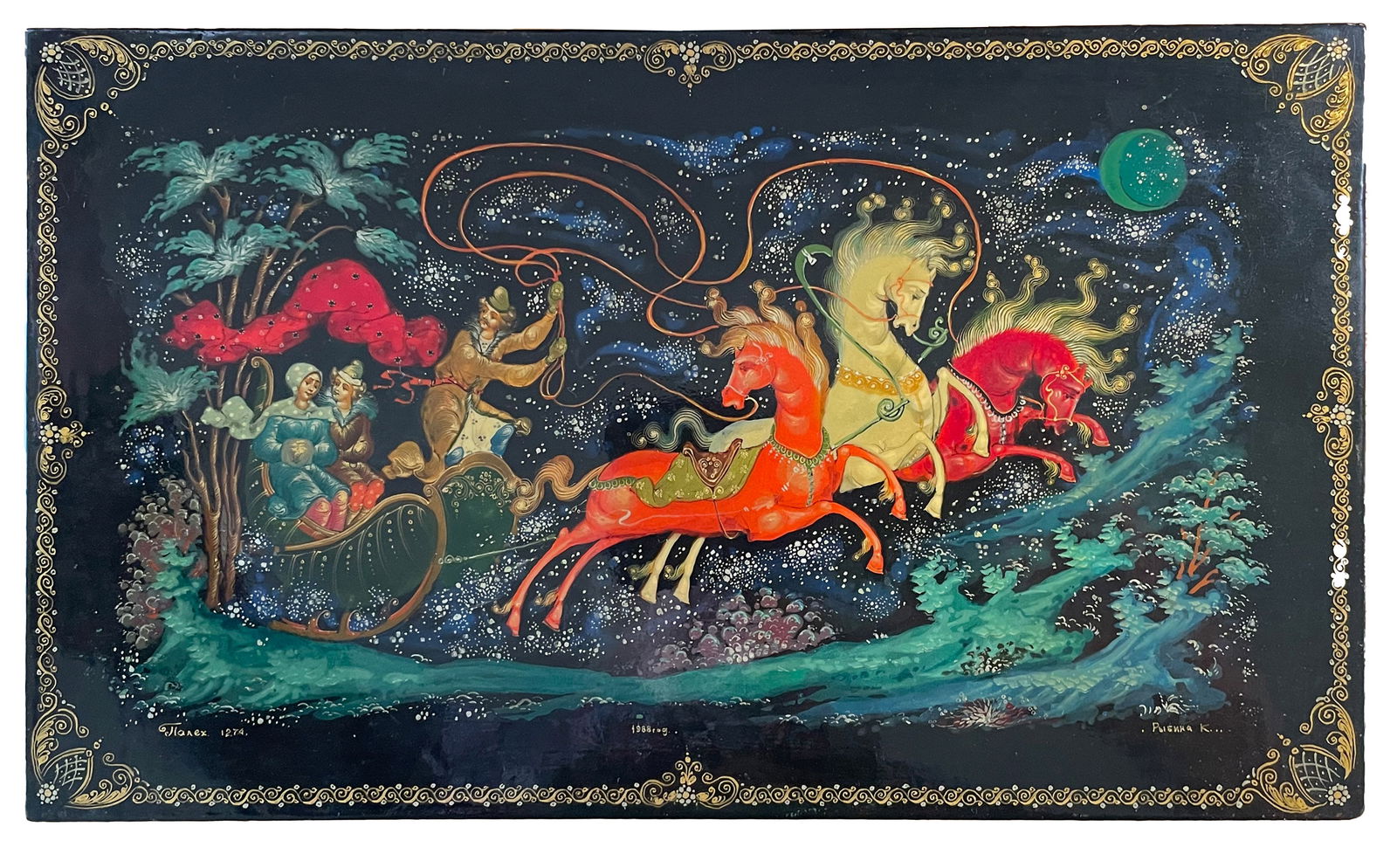Russian USSR Palekh LACQUER Panel (1 of 1)
