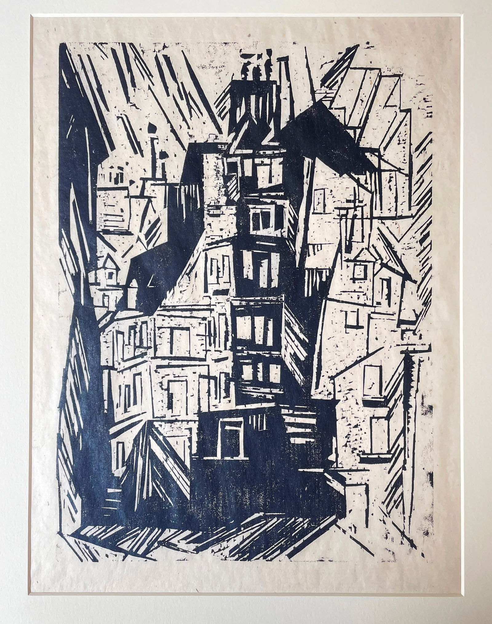 Lyonel FEININGER (1871–1956) Woodcut, Parisian Houses (1920) (1 of 4)