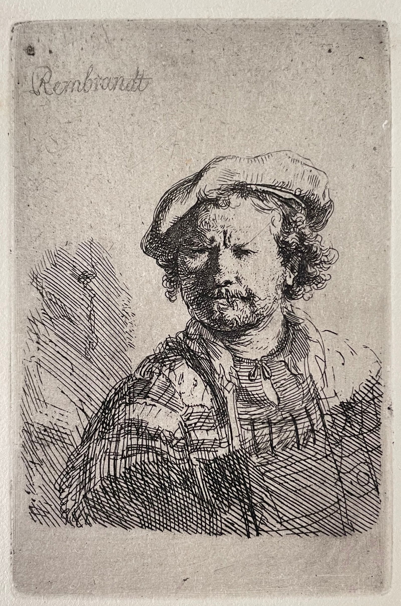 REMBRANDT Van Rijn (1606 - 1669) "Self-Portrait in a Flat Cap and Embroidered Dress, 1642" B26 (1 of 3)