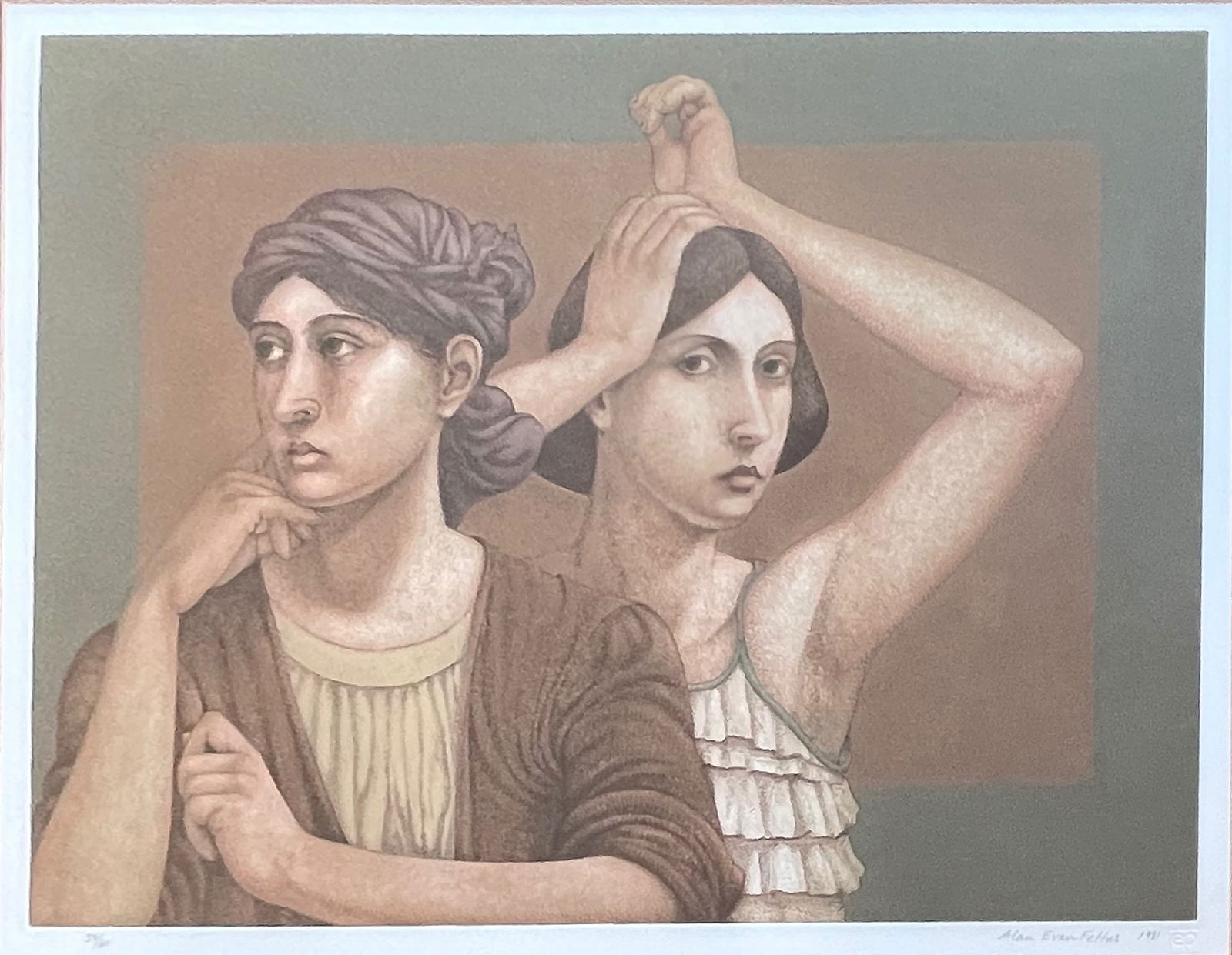 Alan Evan FELTUS (1943 - ) Etching "Two Women (1981)" (1 of 3)