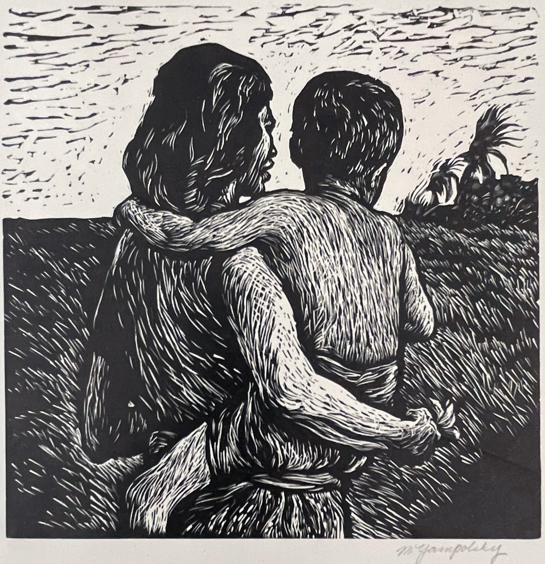 Mariana YAMPOLSKY (1925 - 2002) Linocut, Signed ca. 1950s (1 of 2)