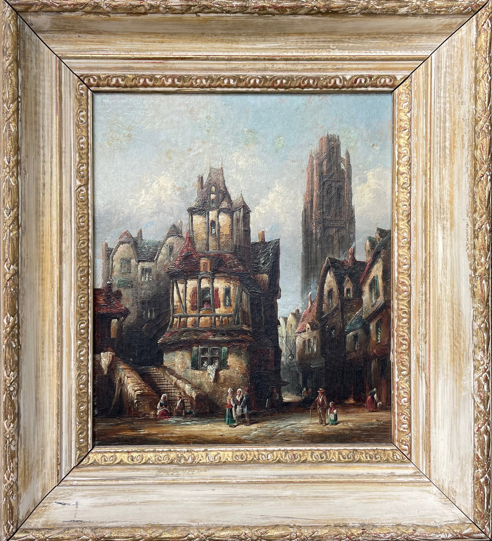 Henry Thomas SCHAFER (British, 1854 - 1915) Oil on Board: Henry Thomas Schafer (British, 1854 - 1915)The Catheral or Rouen, Oil on board, 12” x 10” Ca. 1890