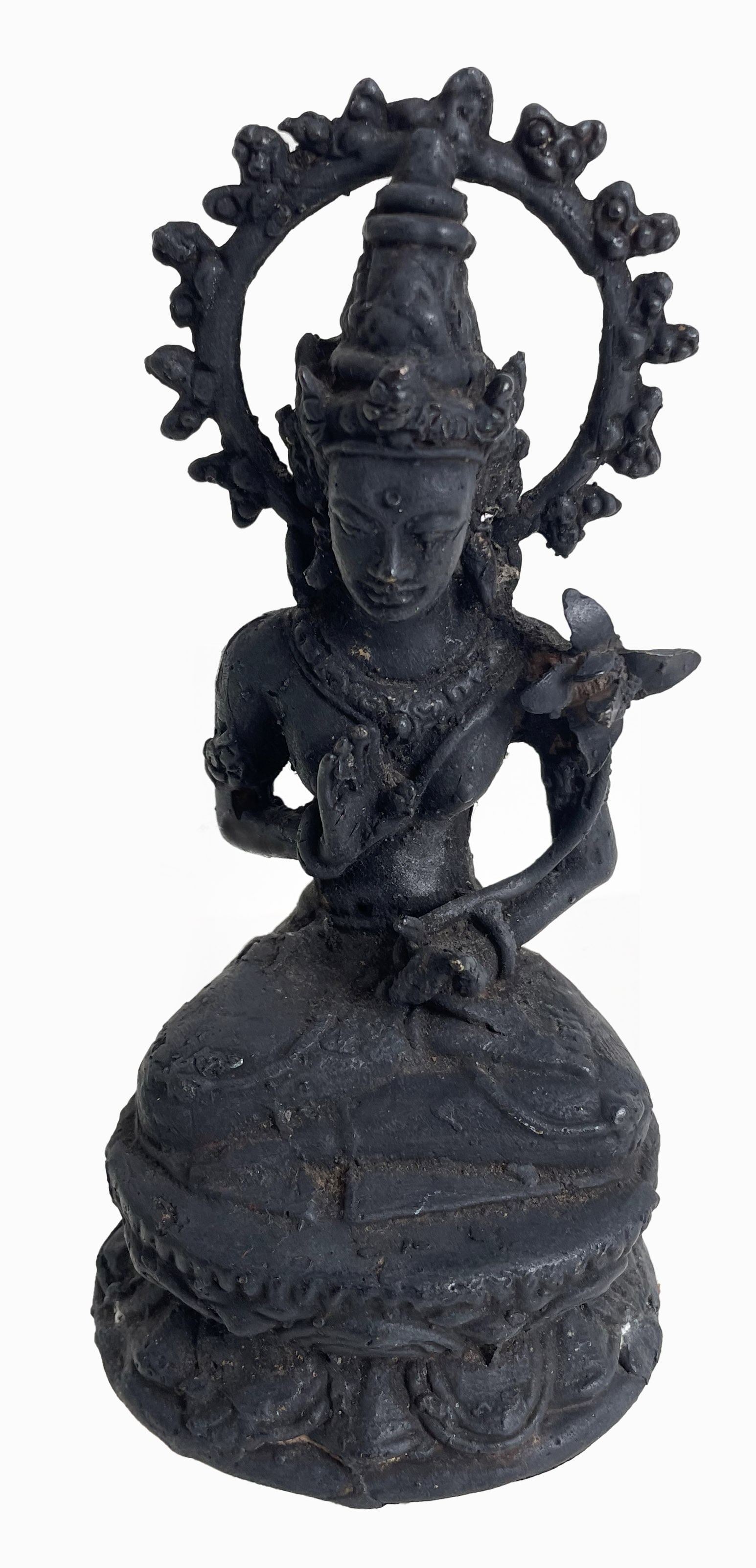 Antique Seated Tibetan Deity Bronze (1 of 3)