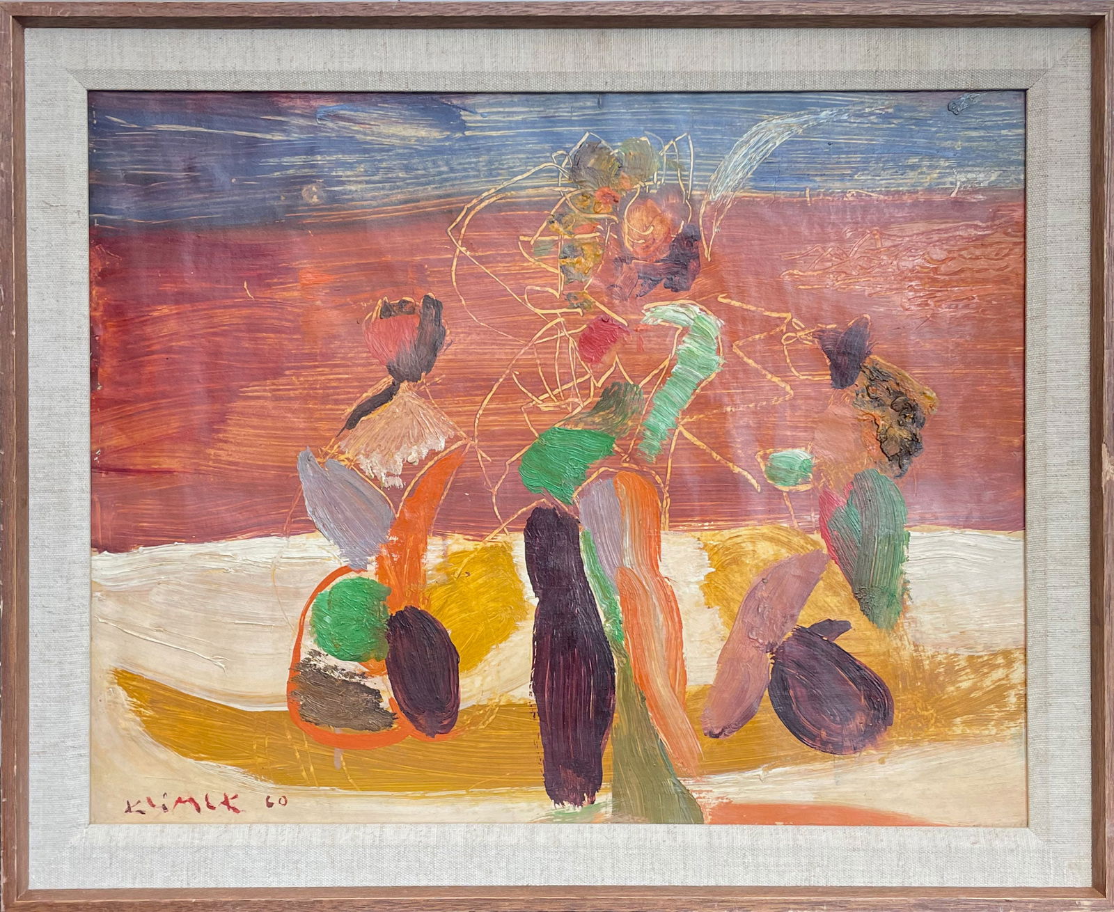 Ludwig KLIMEK (Polish, 1912 - 1992) Abstract still life, 1960 Oil (1 of 3)