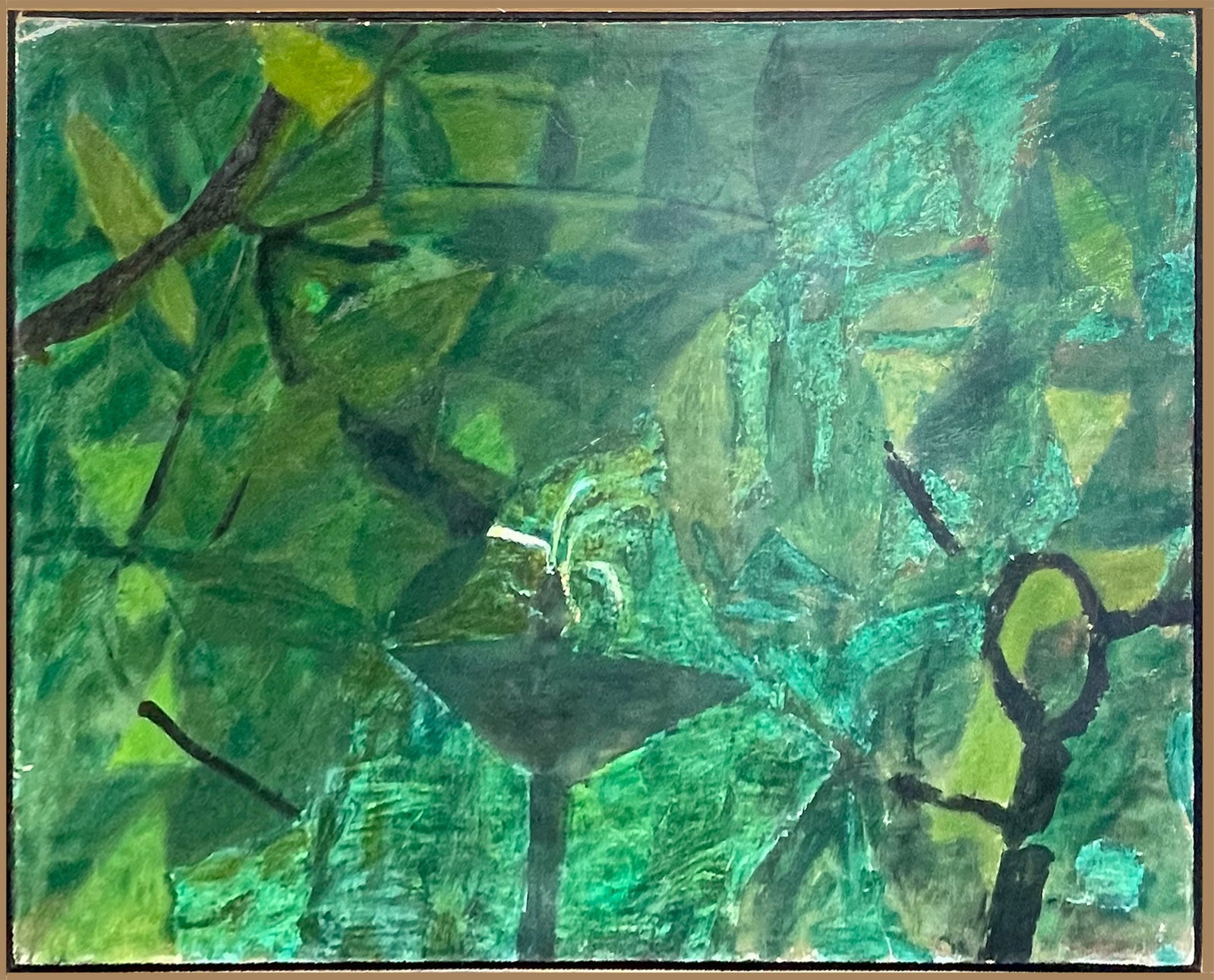 Piotr POTWOROWSKI (1898-1962) Abstract, 1958 Oil: Oil on canvas, Abstract in greens.1958. 25 x 36 in. Provenance: Alfred and Maria Tarski, Berkeley, California; then by family descent to the Estate of Eva Kristina Ehrenfeucht.