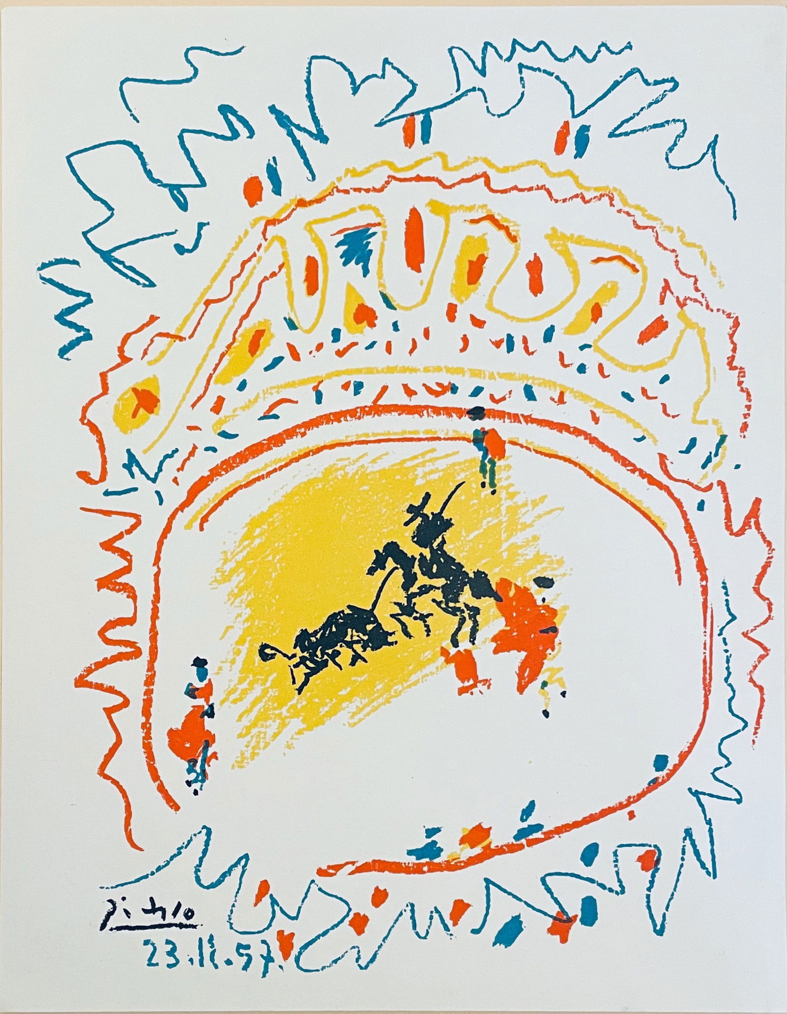 Lithograph, Pablo Picasso (1881-1973) "La Petite Corrida", 1971 (M302) (1 of 2)