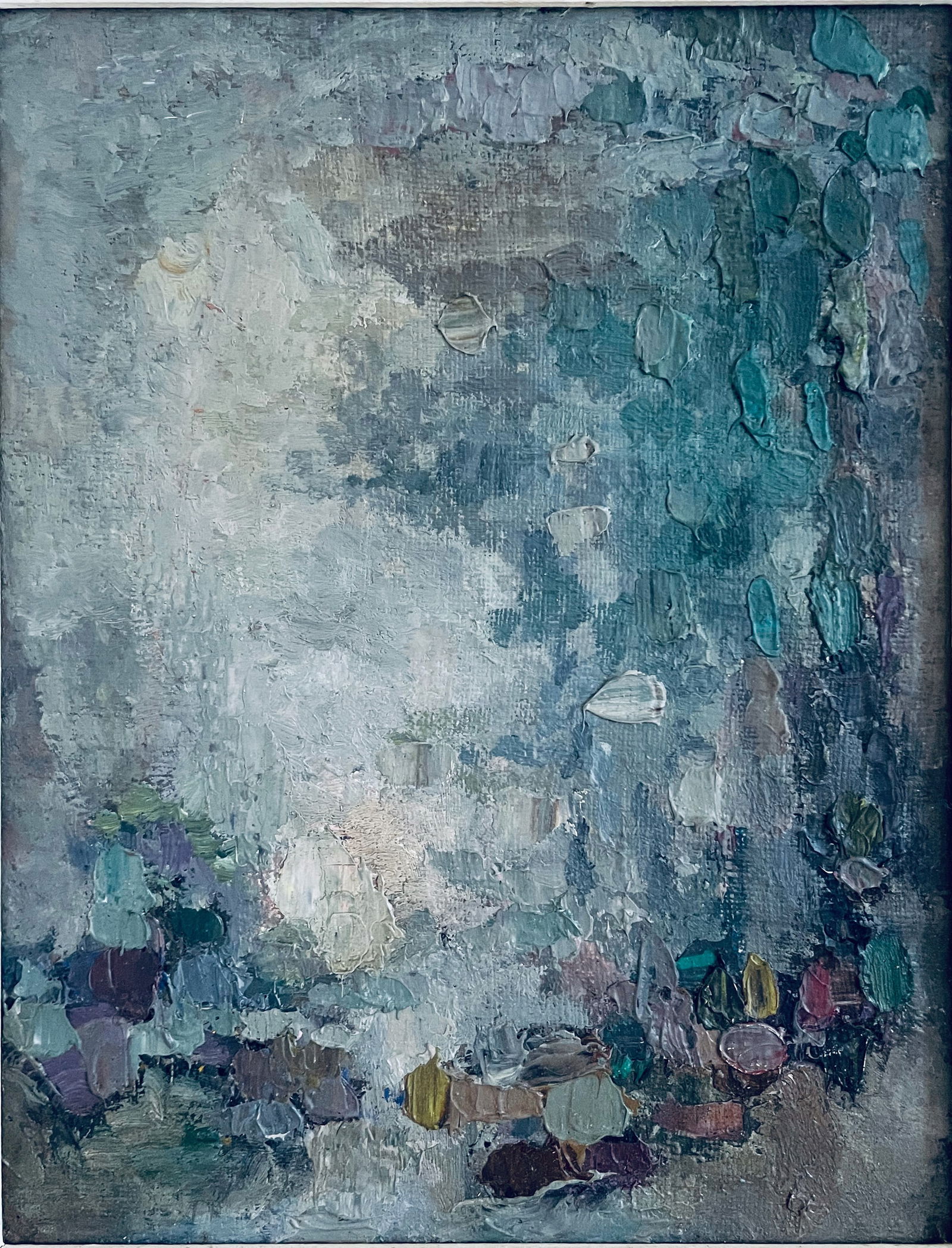 Oil on Canvas, Nina Zorawska (Poland, ca. 1930 -) Abstract Expressionist (1 of 3)