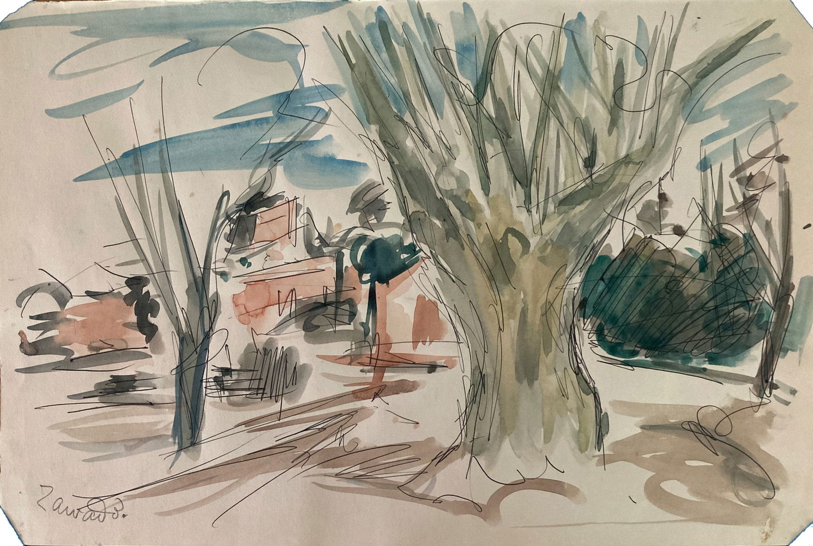 (2) Watercolors, Jan Waclaw Zawadowski "Zawado" (1891 - 1982) Landscapes (1 of 4)