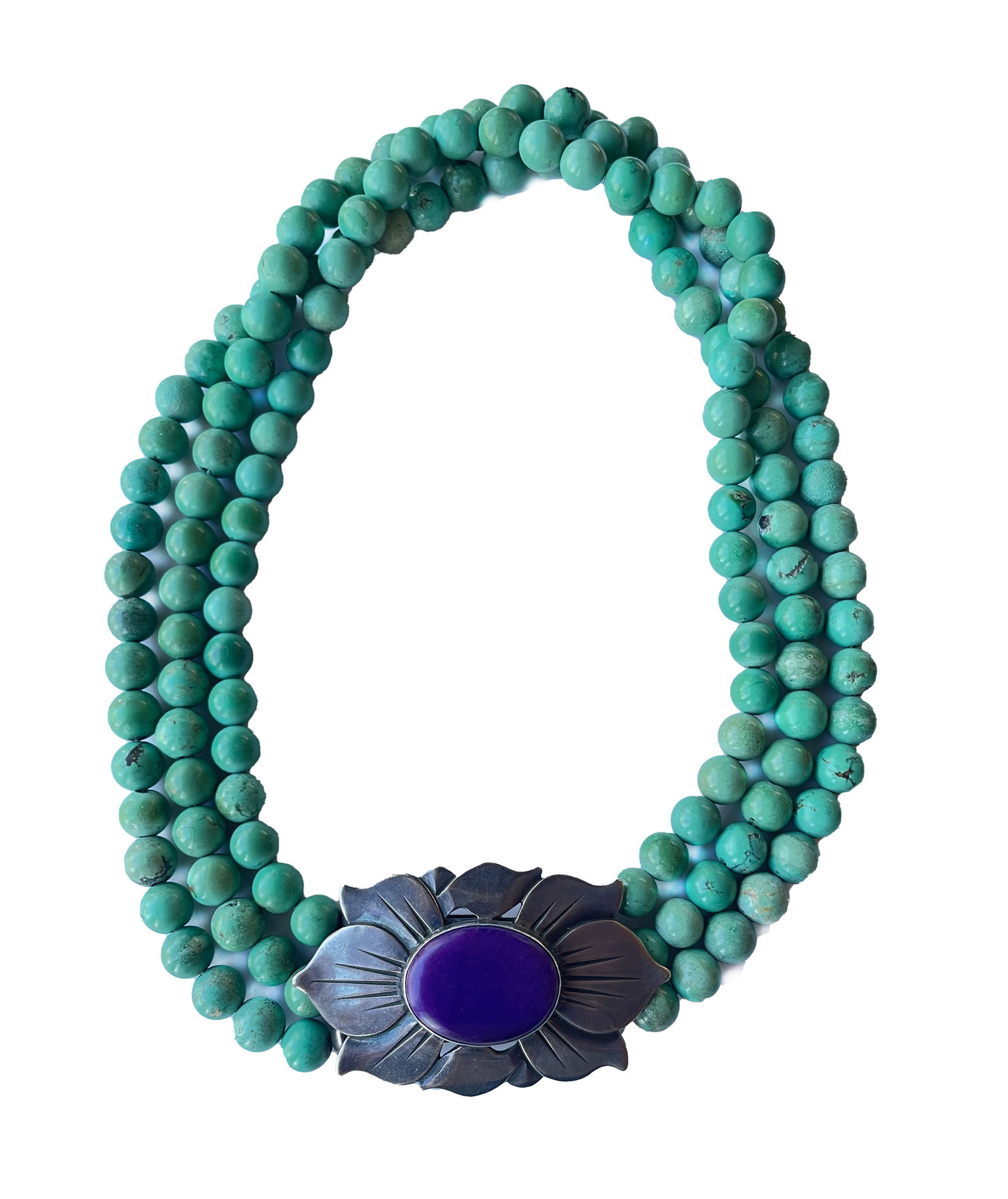 Turquoise Statement Necklace with Sterling/Sugilite (1 of 3)