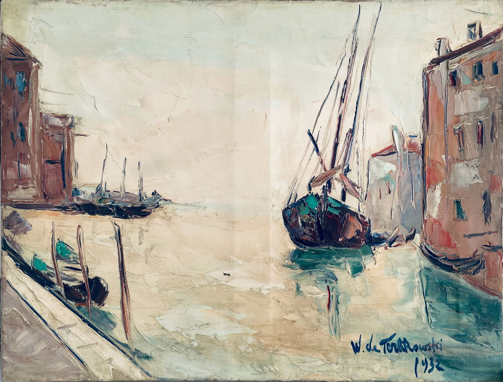 Oil on Canvas, Wtodzimierz Terlikowski (1873 - 1951), Harbor (1 of 3)