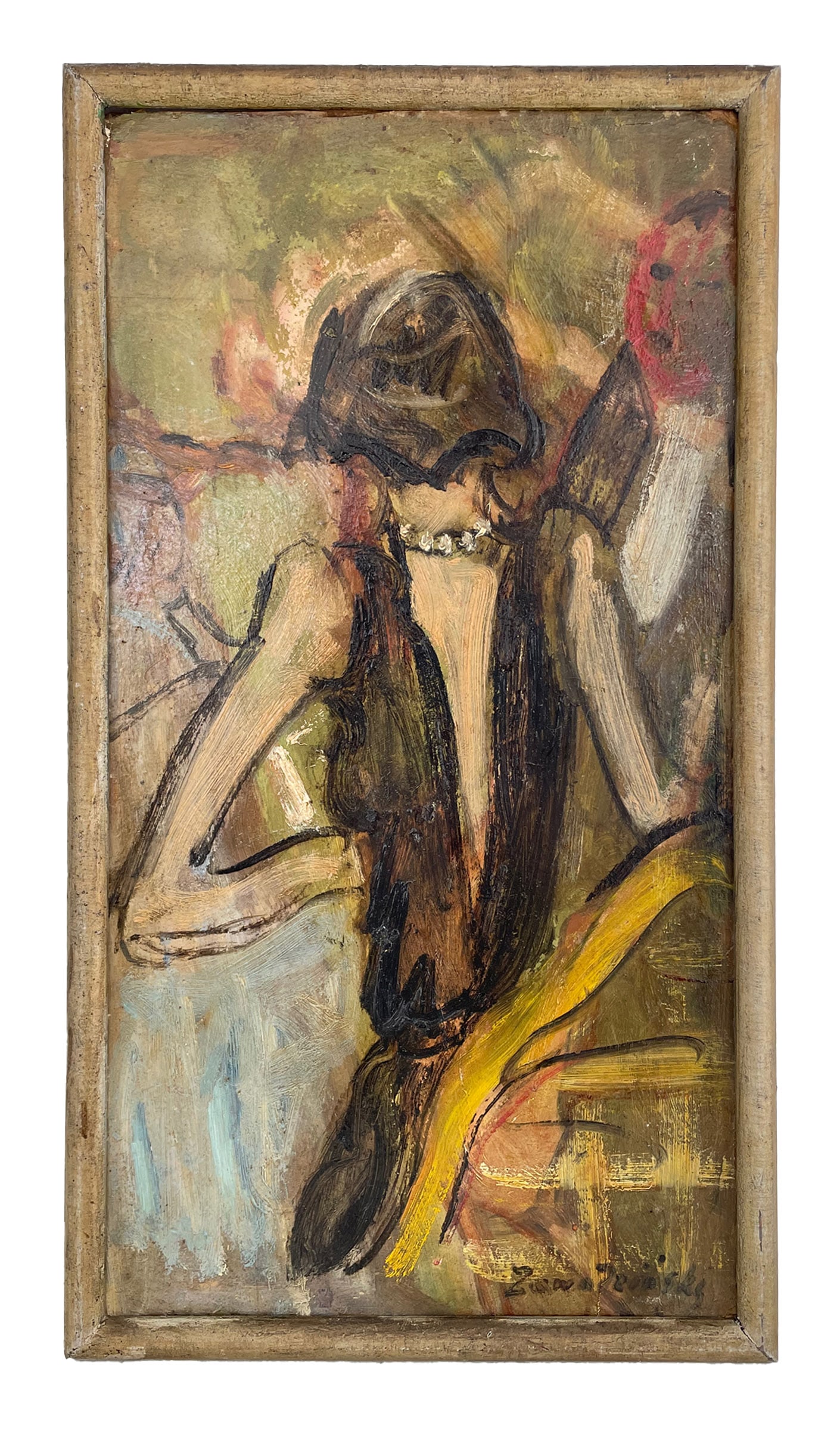 Oil on Cardboard, Jan Waclaw Zawadowski "Zawado" (1891 - 1982) Female Figure (1 of 3)