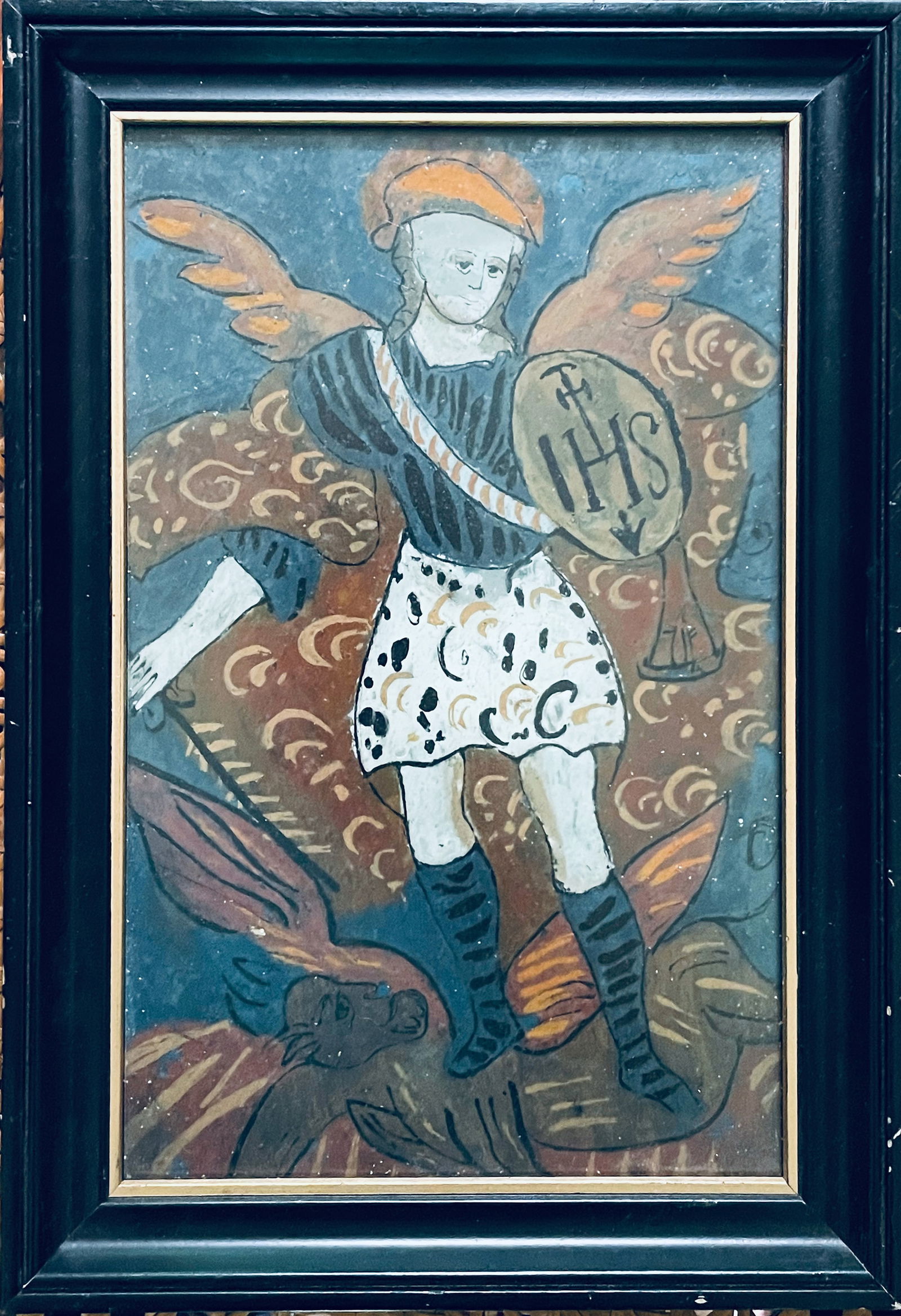 2 Reverse Painted Gass,  Andrzej Galek (1916 - 1993) (1 of 2)