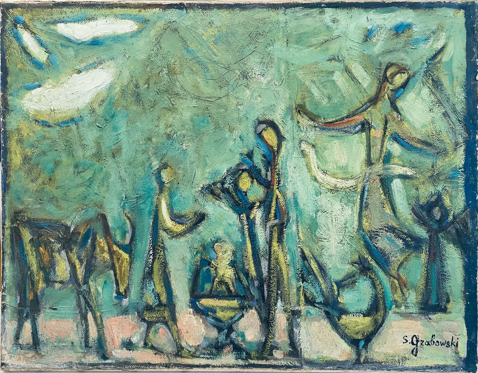 Oil on canvas by Stanislaw Grabowski (1901 - 1957) (1 of 3)