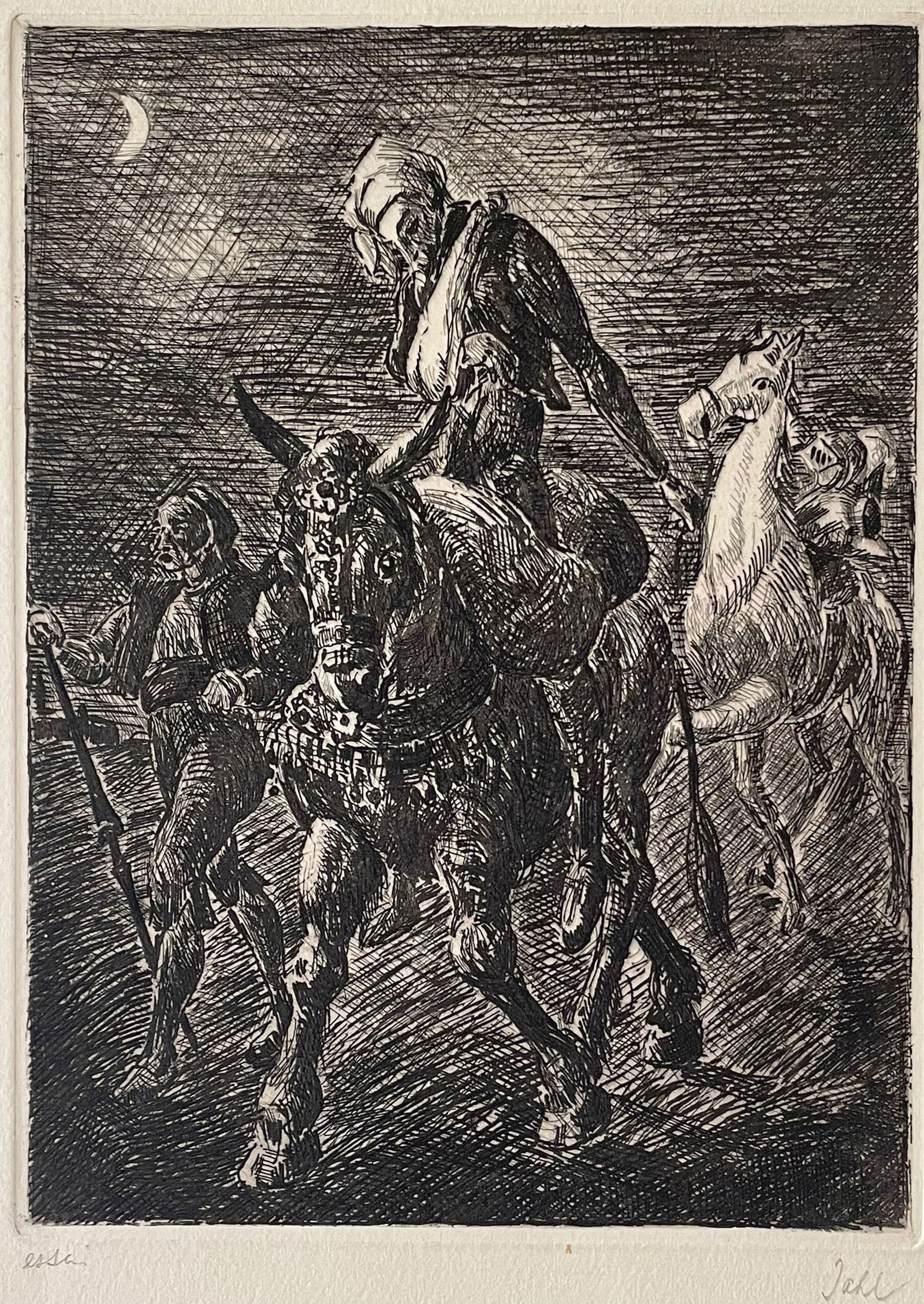 (3) Etchings, Wladyslaw Alojsy Jahl (1886 - 1953), Don Quixote Suite (1 of 6)