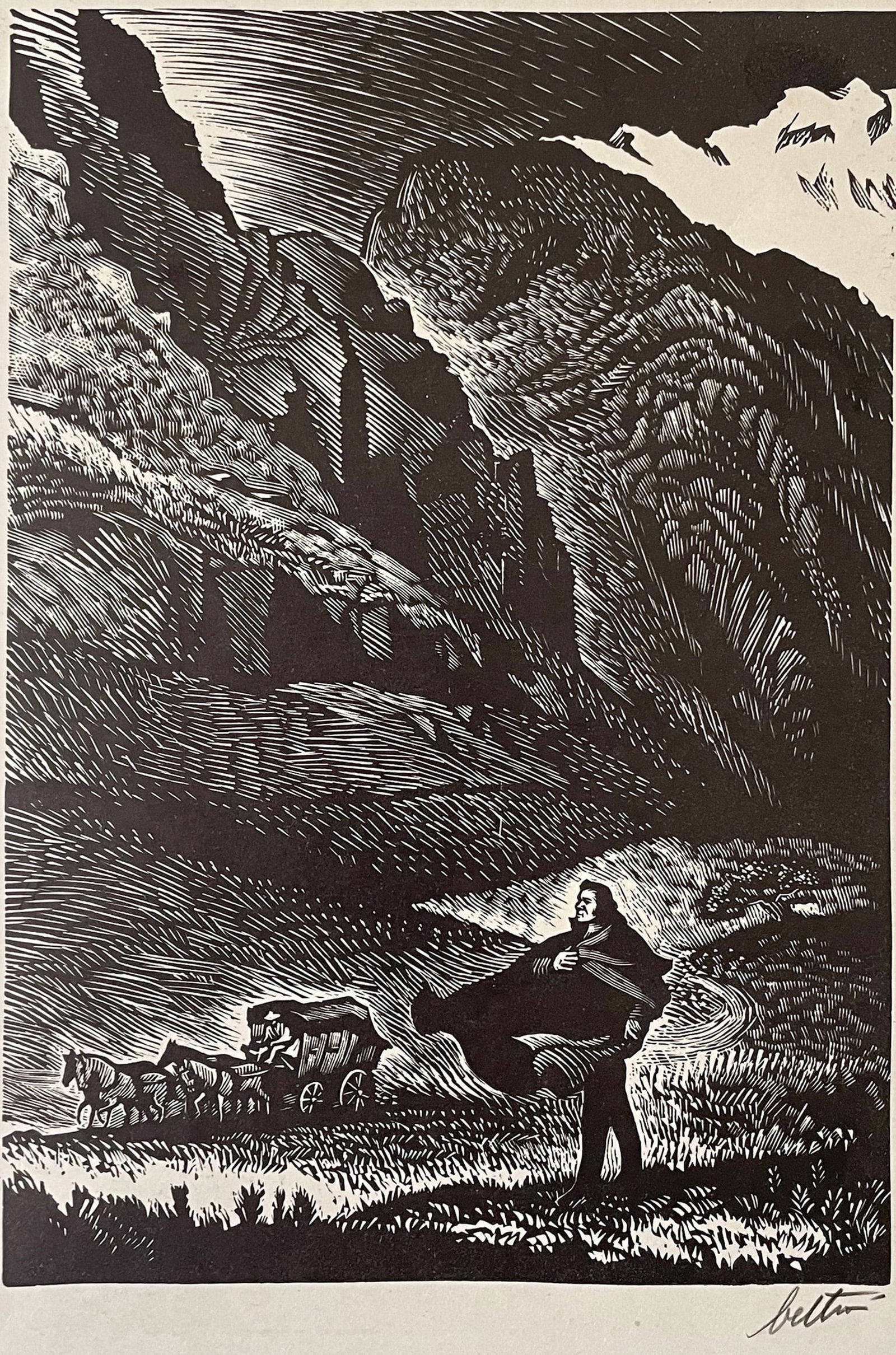 Linocut, Alberto Beltran (1923 - 2002) (1 of 4)