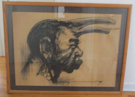 Authentic Signed, "the Horned Man of South Africa" Ripley's Believe it or Not: Authentic Original Signed "the Horned Man of South Africa" by Robert Ripley 1933RIPLEY'S BELIEVE IT OR NOTExceptional Condition39" x 51" (Framed)31" x 43" (Artwork itself)"The framed original drawing