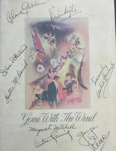 Signed 'Gone with the Wind' Booklet by the Cast: Hollywood's Golden Era Preserved: Signed 'Gone with the Wind' Booklet by the Cast. In the annals of cinematic history, few films have captured the hearts and imaginations of audiences quite like