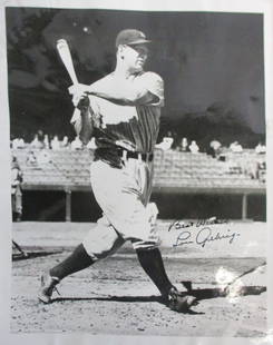 Lou Gehrig Signed Photograph 8 x 10: In the pantheon of baseball legends, few names evoke as much reverence and admiration as Lou Gehrig. Known as the "Iron Horse" for his durability and unwavering commitment to the game, Gehrig's legacy