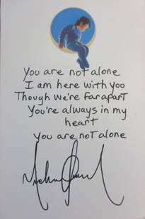 Michael Jackson Signed 'You Are Not Alone' Card: In the realm of popular music, few names shine as brightly as Michael Jackson. A consummate performer and unparalleled entertainer, his influence on the world of music is immeasurable. Now, a rare