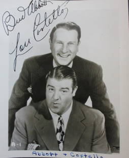 Bud Abbott and Lou Costello Signed Photograph: In the realm of timeless comedy, few duos shine as brightly as Bud Abbott and Lou Costello. Their infectious humor and impeccable timing have left an indelible mark on the annals of entertainment hist