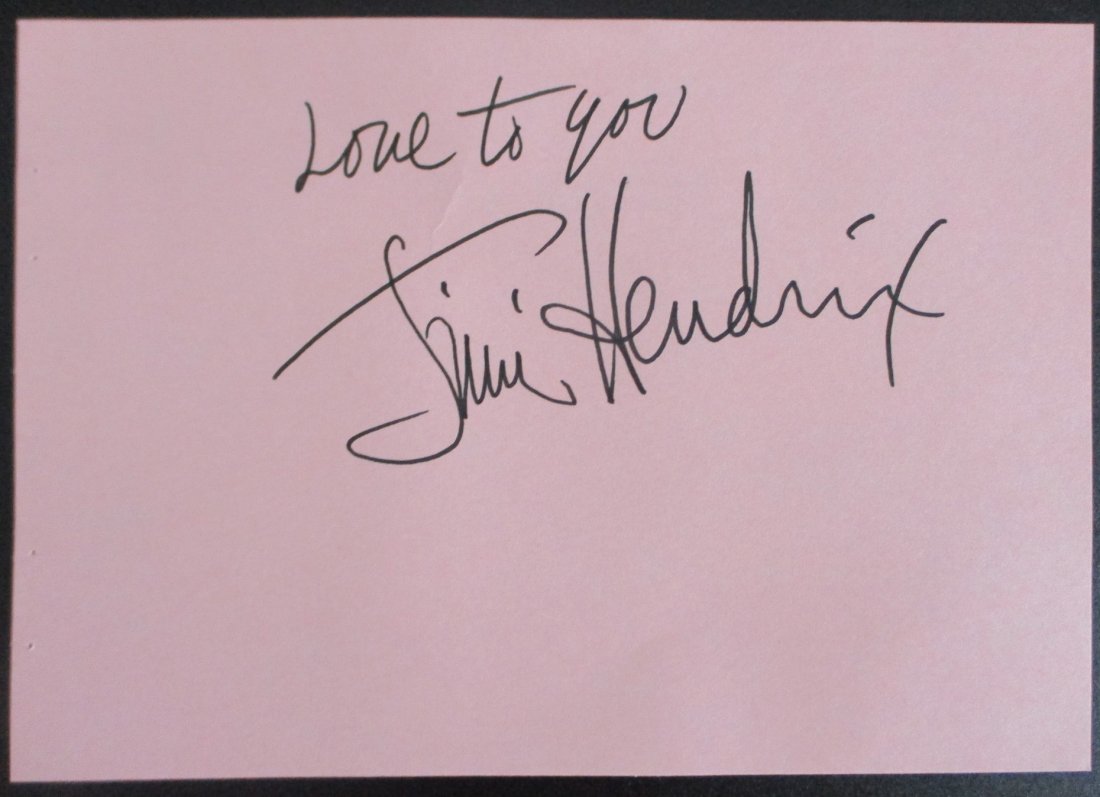 Jimi Hendrix Signed Autograph Book Page Inscribed "Love to you": (1 of 1)