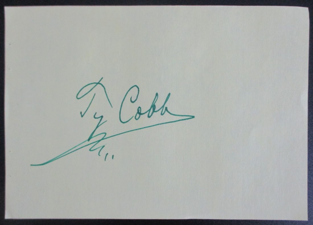 Ty Cobb Signed Autograph Book Page (1 of 1)