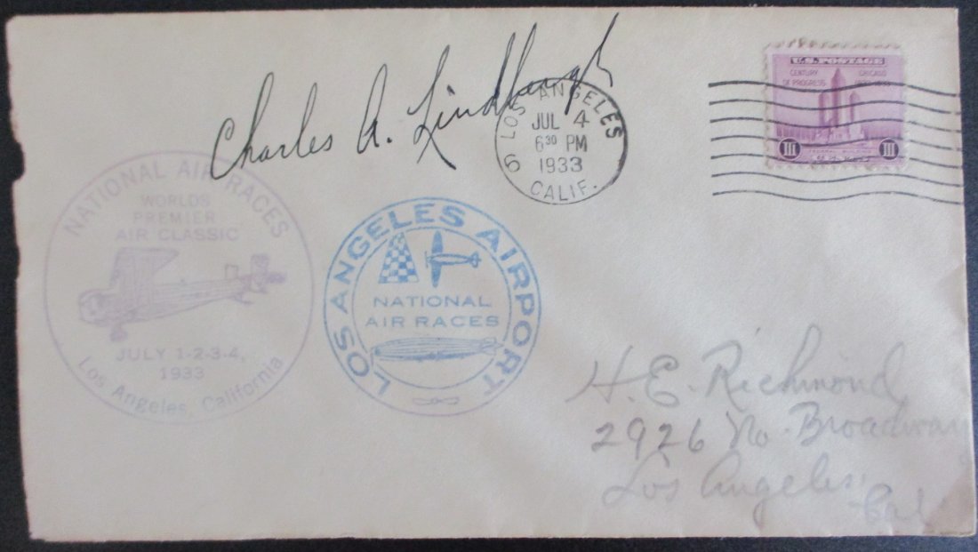 Charles Lindbergh Signed Envelope (1 of 1)
