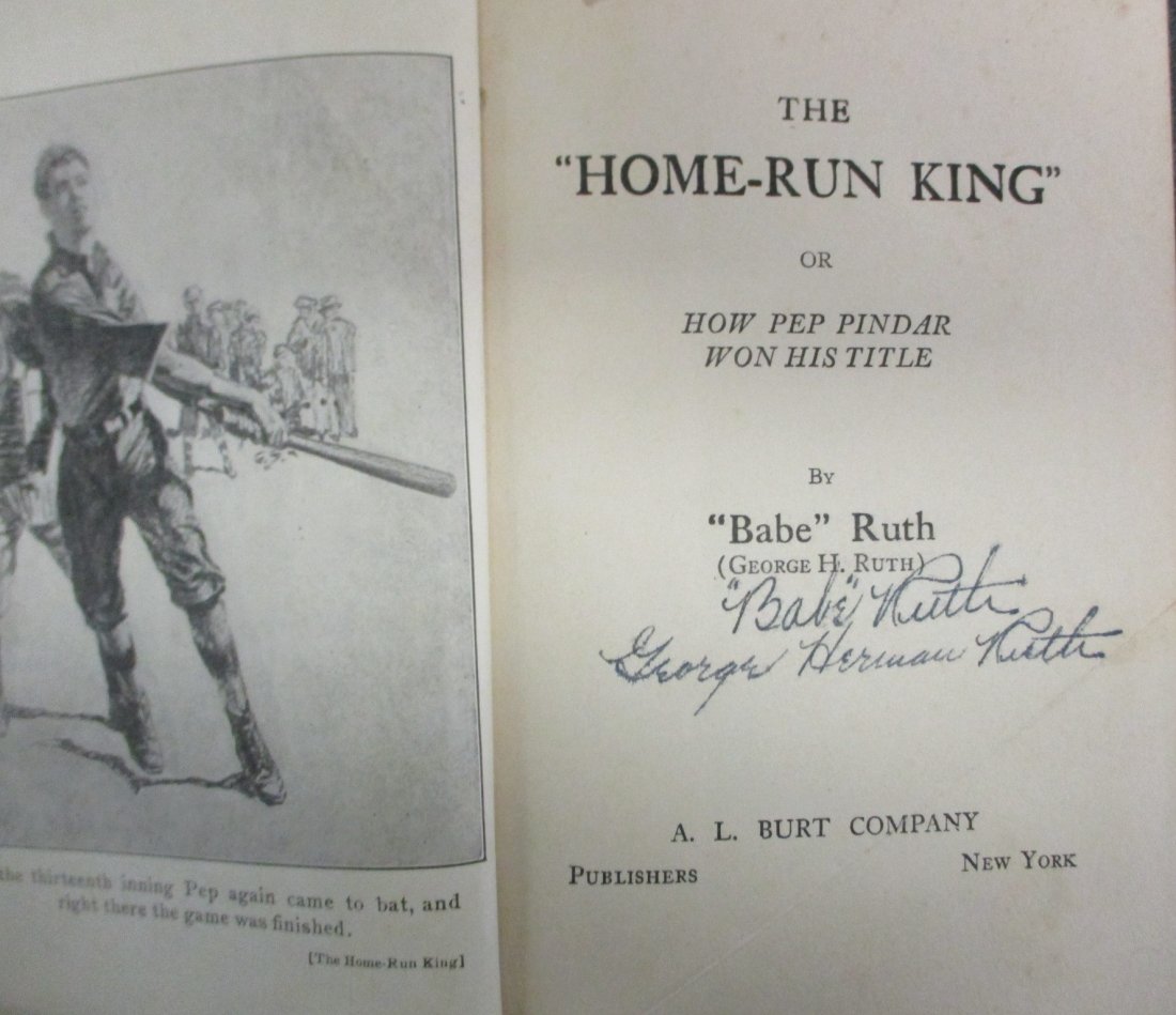 Babe Ruth signed book, "The Home Run King" by Babe Ruth (1 of 1)