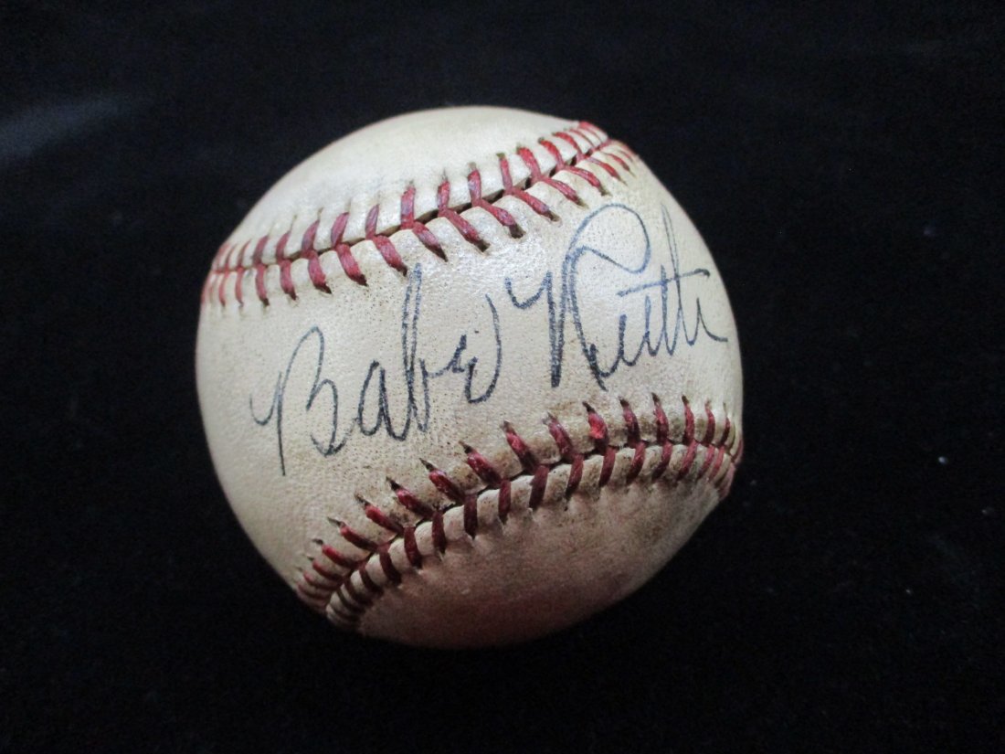Babe Ruth Signed Official National League Baseball, (1 of 3)