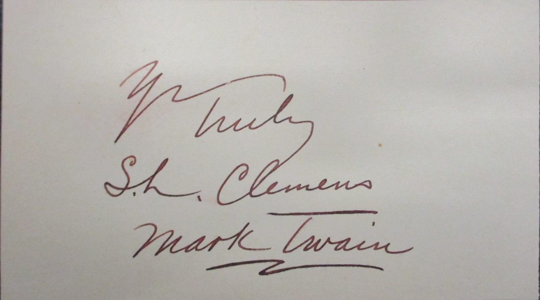 Mark Twain "Samuel L Clemens" Signed Government Postcard (1 of 3)