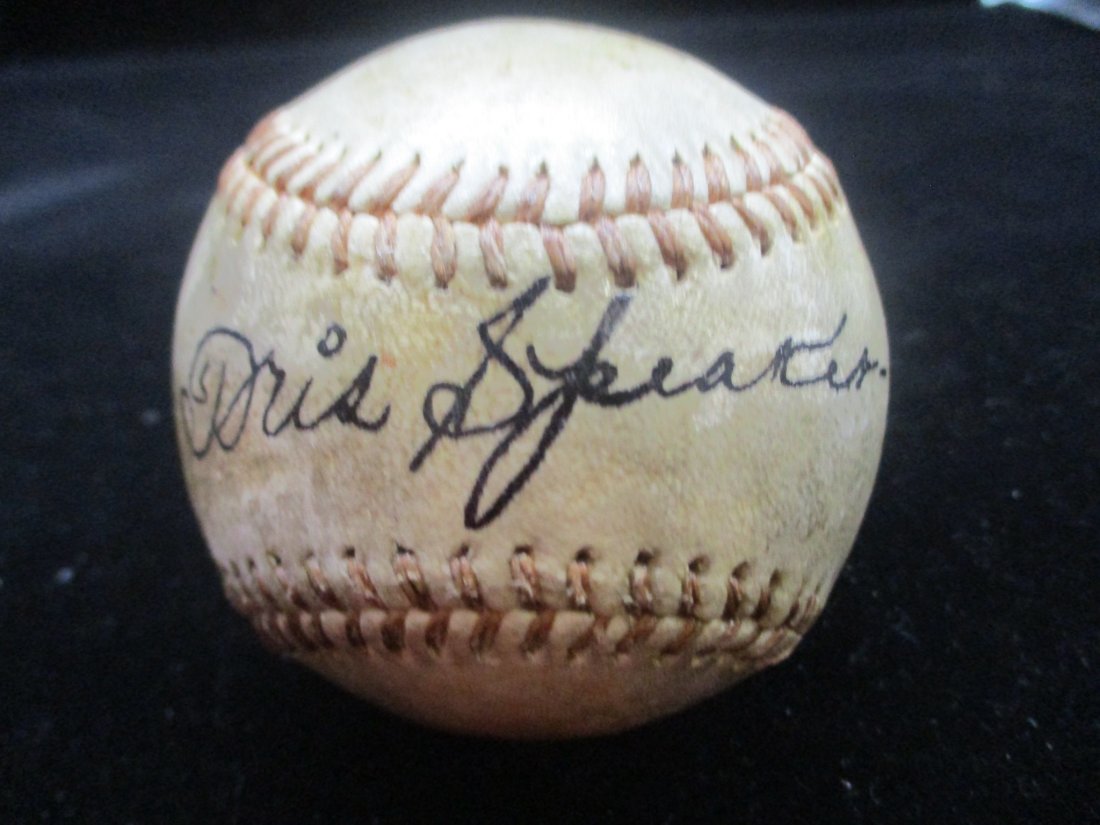 Tris Speaker Signed Official American League Baseball (1 of 4)