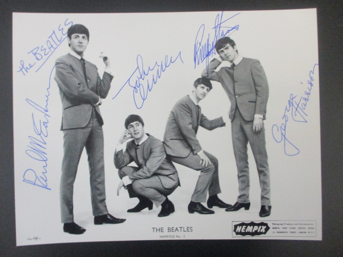 Rare Beatles Signed NEMS No. 2 Photograph Signed by All Four Beatles (1 of 6)