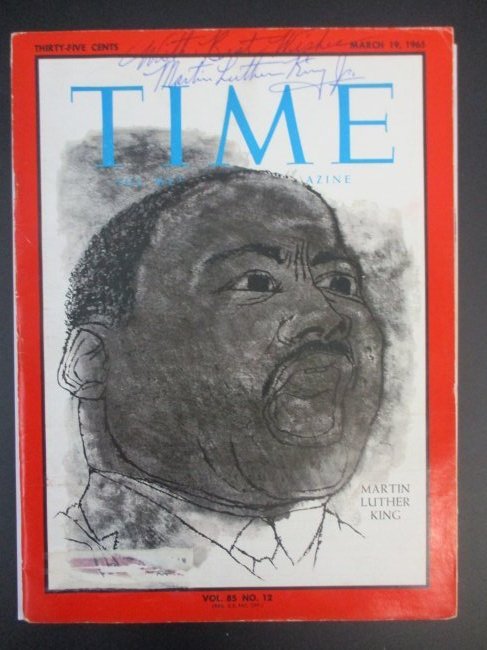 Martin Luther King Jr. Signed Time Magazine Cover: March 19, 1965 (1 of 3)