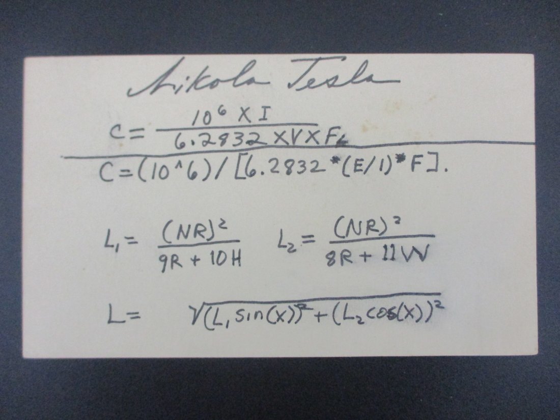 Nikola Tesla's Rare Signed Government Postcard, Electrifying Relic: This captivating government postcard, bearing the unmistakable signature of Nikola Tesla, offers a glimpse into the life of one of history's most brilliant minds. Measuring the standard size for postc