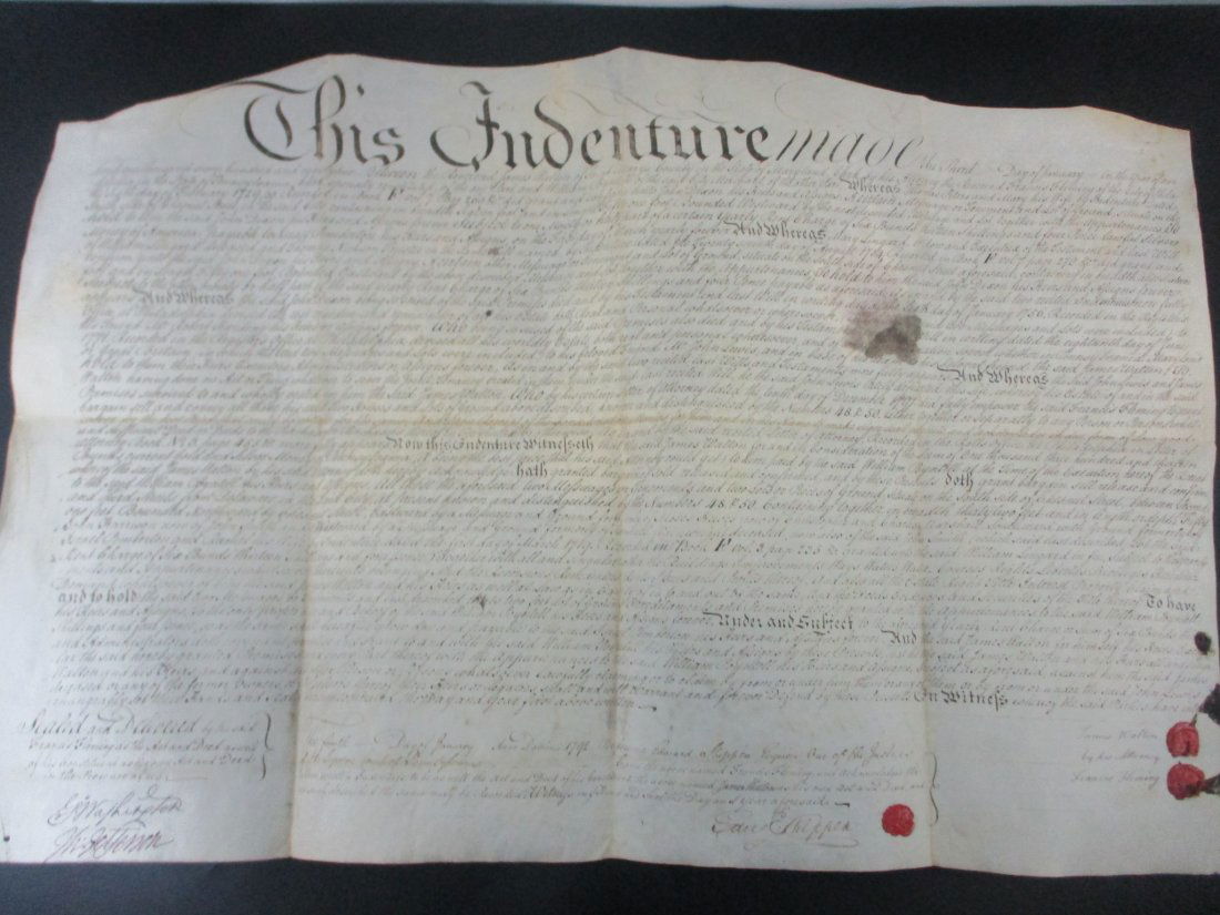 George Washington and Thomas Jefferson Signed Deed - January 3, 1792 (1 of 8)