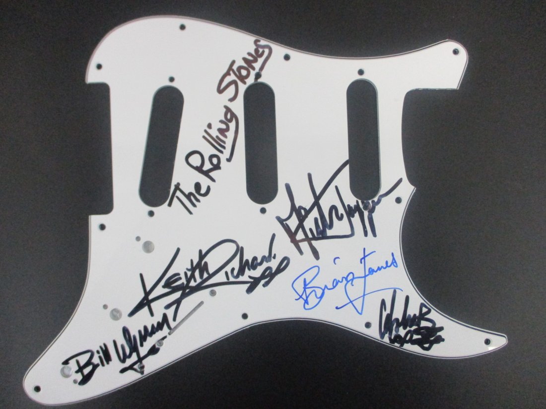 Rolling Stones Signed Guitar Pick Guard by Mick Jagger, Keith Richards, Bill Wyman (1 of 4)