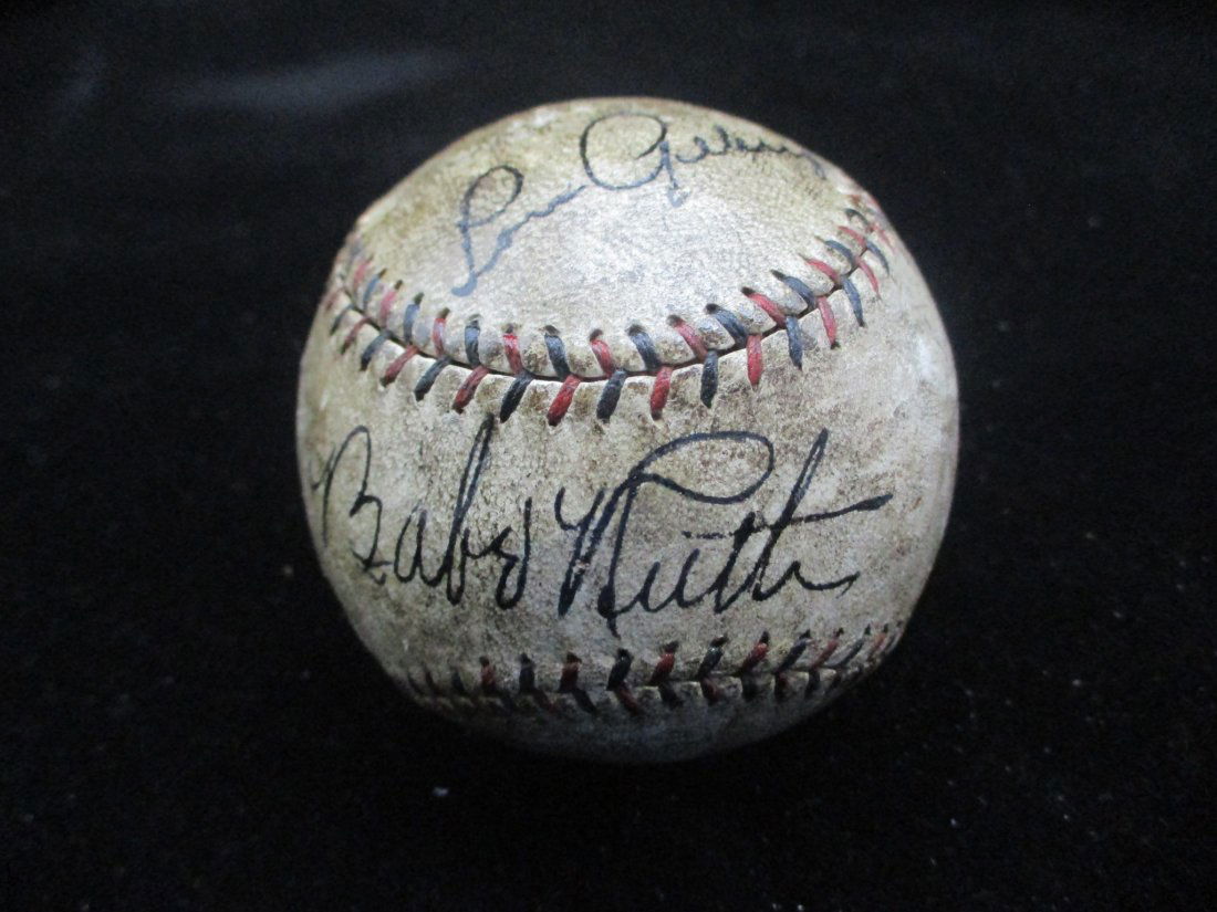 Babe Ruth and Lou Gehrig Signed Official Baseball: Celebrate the golden era of baseball with this exceptional Babe Ruth and Lou Gehrig signed official baseball. Crafted to the highest standards of quality, this regulation-sized baseball features the d