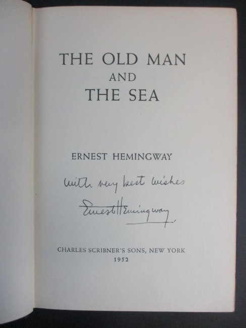 Ernest Hemingway Signed 'The Old Man and the Sea (1 of 2)