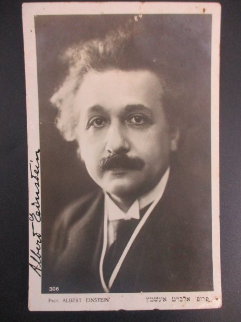 Albert Einstein Signed Postcard: Discover the brilliance of one of history's greatest minds with this exceptional Albert Einstein signed postcard. Featuring a classic image of Einstein and his iconic signature, this postcard serves a