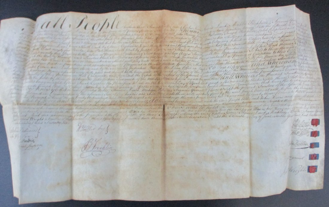 Ben Franklin Signed Document from June 11, 1776, A Founding Father's Hand (1 of 9)