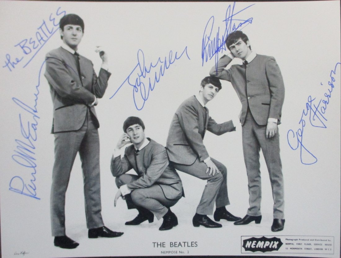 Rare Beatles Signed NEMS No. 2 Photograph Signed by All Four Beatles (1 of 5)