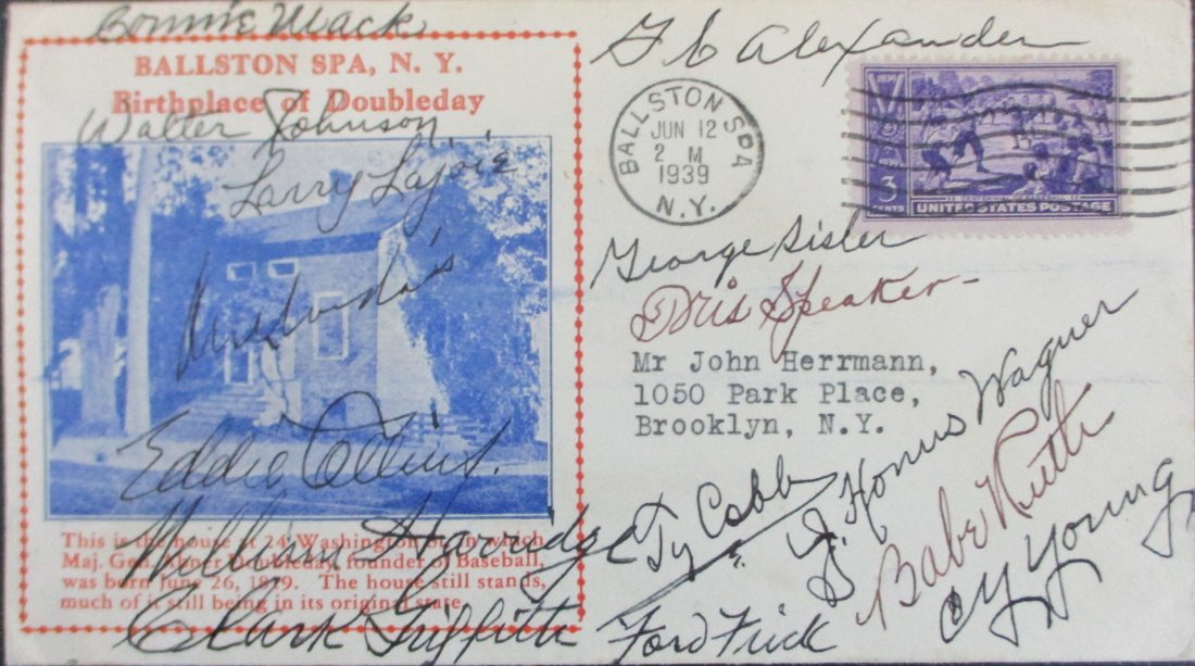 1939 Baseball Hall of Fame Signed Envelope Caché by 11 Hall of Famer‘s (1 of 4)