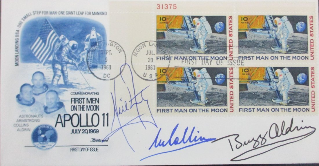 Apollo 11 Crew Signed Envelope: A Piece of Space Exploration History (1 of 4)