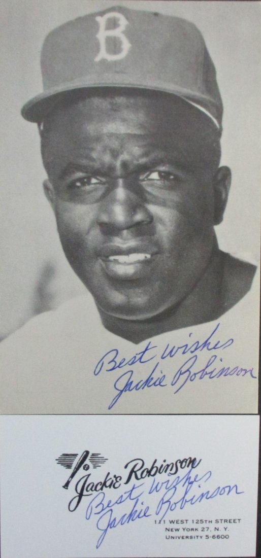 Jackie Robinson Signed Postcard and Business Card  A Tribute to Courage and Legacy (1 of 5)