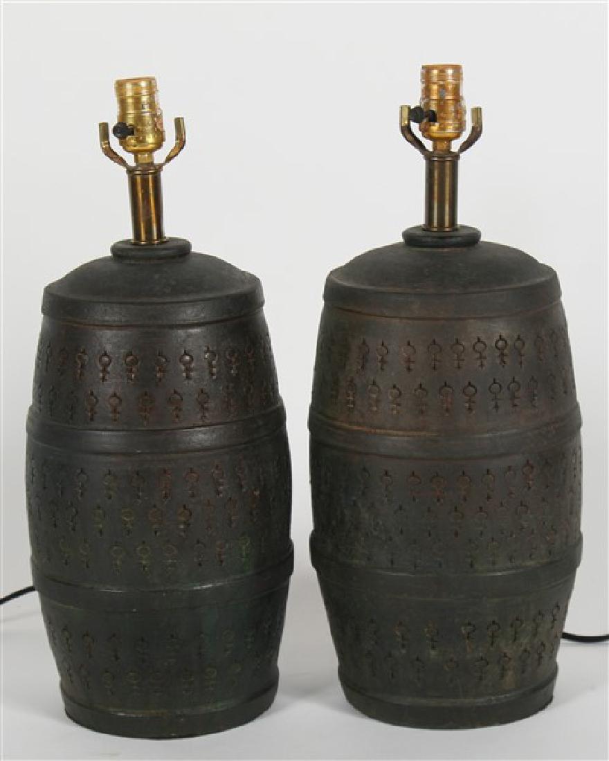 Pair of Green Ceramic Modern Table Lamps (1 of 2)